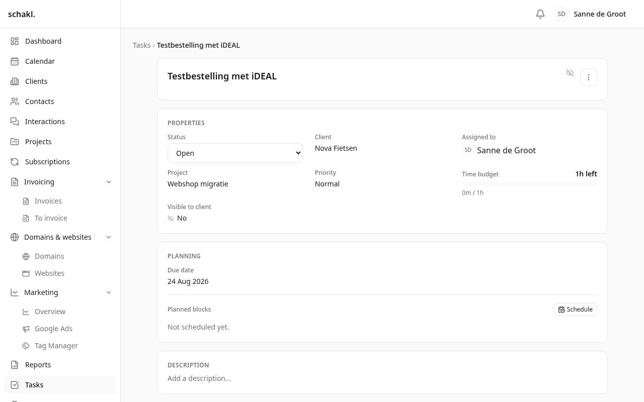 A task with a checklist: ticking an item is using the page rather than editing it, so there is no save button.